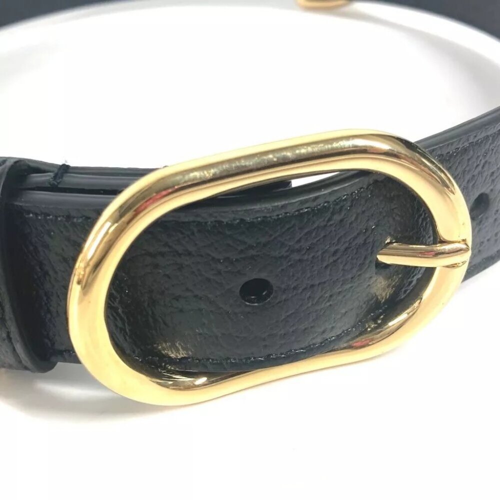 Gucci 695256 Gg Large/Extra Large Pet Dog Collar Black/Goldhardware Unused View 5